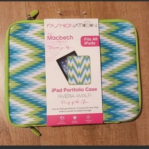 New Macbeth Collection iPad Portfolio Case Riviera Amalfi Stylish Blue Green